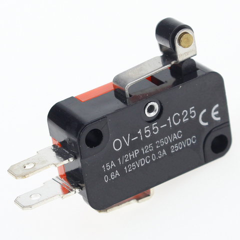 5pcs V-155-1C25 Inching switch, limit switch, short handle, roller, silver point ► Photo 1/3