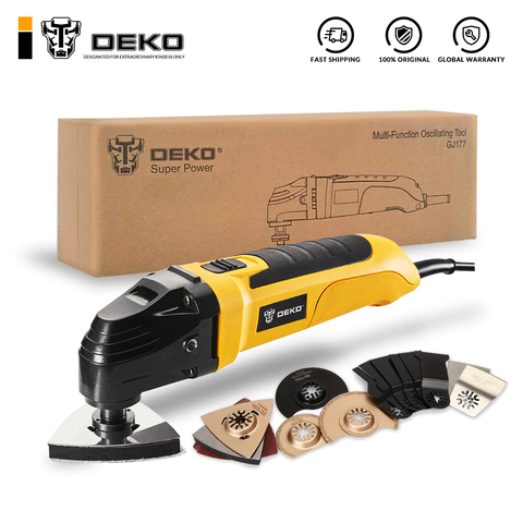 DEKO 220V Variable Speed Electric Multifunction Oscillating Tool Kit Multi-Tool Power Tool Electric Trimmer Saw w/ Accessories ► Photo 1/6
