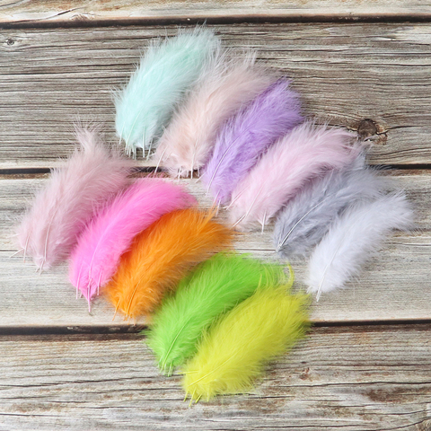 50 PCS Turkey Marabou Feathers Fluffy Decorative Feathers Wedding Dress DIY Jewelry Decoration Accessories Feathers 10-15CM/4-6