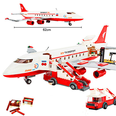 Large Passenger Plane Airplane Block Assembly Avion Creator Bricks Model City Building Blocks Sets Educational Toys For Children ► Photo 1/6