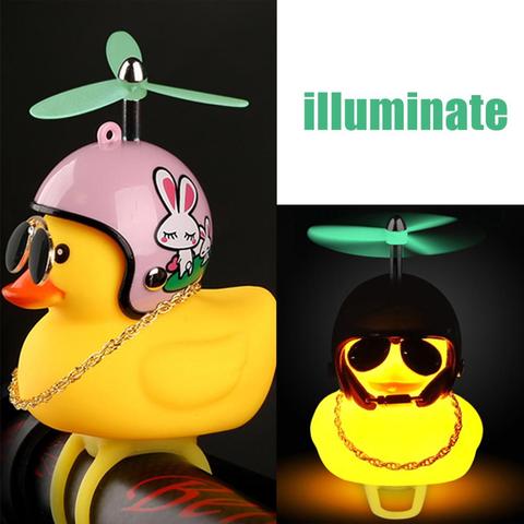 Standing Duck with Helmet Broken Wind Small Yellow Duck Road Bike Motor Helmet Cycling Accessories With Luminous/Normal Airscrew ► Photo 1/6