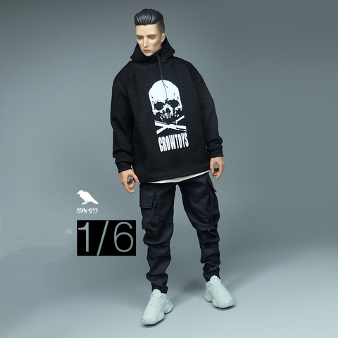 1/6 Soldier Male Clothes Hoodie Tops Clothing Trend Hip Hop for 6 inch Action Figure Doll ► Photo 1/6