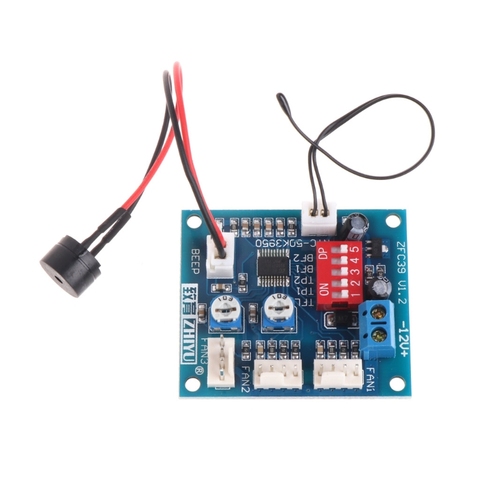 12V PC CPU 4 Wire Fan Temperature Control PWM Speed Control Module with Alarm + Buzzer & Sensor ► Photo 1/6