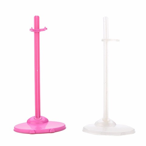 21.5cm 1/6 Dolls Stand Display Holder For Plastic Transparent Pink Hangers Stand Doll Dress Clothes Accessories 2 Colors ► Photo 1/6
