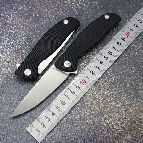 Customized hati 95 flipper folding knife D2 blade G10+steel handle outdoor camping hunting survival pocket fruit knives EDC tool ► Photo 1/6