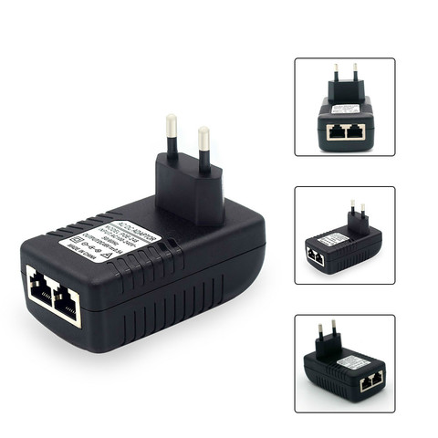 POE Injector AC220V  to DC12V 2A DC48V 0.5A POE Power Supply Over Ethernet Injector Adapter EU/UK/US Optional ► Photo 1/5