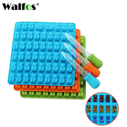 WALFOS Silicone Forms Silicone Mold Gummy Bear Shape Bear Mould Jelly Bear Cake Candy Trays With Dropper Rubber Chocolate ► Photo 1/6