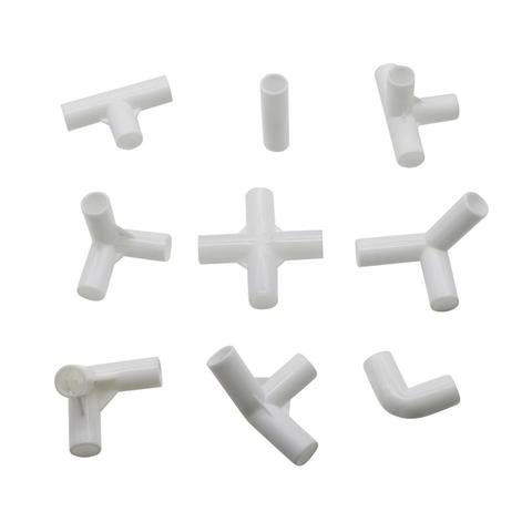 5 Pcs 12mm PVC Straight Elbow  Cross Connector Joint 60 90 120 135 Degree Tee Connector PVC Pipe Fitting DIY Tent Fixed Fittings ► Photo 1/6