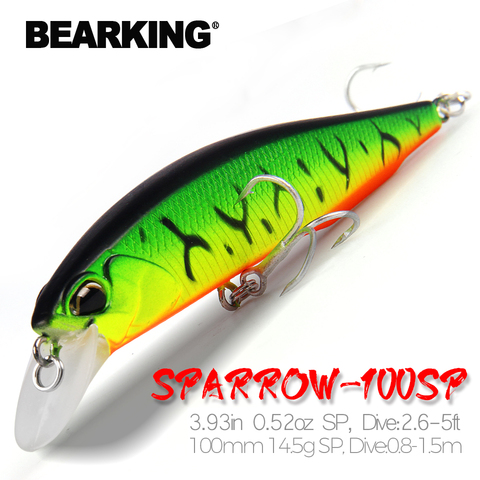 Bearking Retail fishing tackle   A+ fishing lures hard bait 5color for choose 100mm 14.5g  minnow,quality professional minnow ► Photo 1/6