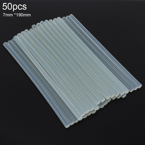 50pc/set Hot-melt Gun 7mmx190mm Transparent Glue Sticks Gun Adhesive DIY Tools for Hot-melt Glue Gun Repair Alloy Accessories ► Photo 1/6