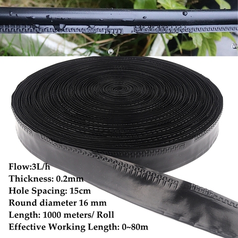 50/100/200M 16mm*0.2mm Garden Farm Saving Water 3L/Hour Flow Agricultural Irrigation Drip Tape Hose Single Blade Labyrinth Hose ► Photo 1/6