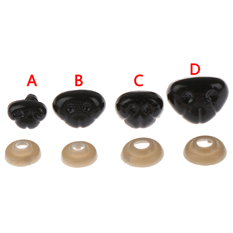 10pcs/bag Black Oval Ellipse Oblong Doll Safety Nose Eyes for Bear Stuffed Toys Snap Animal with Plug Washers DIY Craft ► Photo 1/6