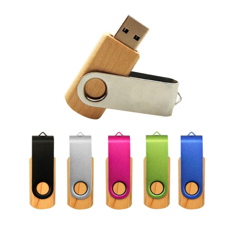 Teacher Gift Pendrive Logo Customized Hot Selling Wooden & Metal USB 2.0 Flash Drive  8g 16g 32GB 128 MB Memory Stick Pen Drive ► Photo 1/6