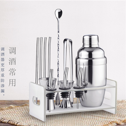 Premium Shaker Barware Set Stainless Cocktail Shaker Set Bartender Kit Includes Plastic Rack ► Photo 1/4