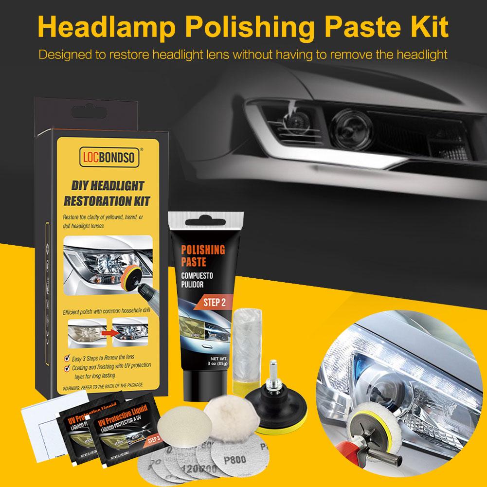 Car Headlight Restoration Kit Brightener Headlamp Scratch Repair Liquid  Paste Light Lens Polisher Cleaning Paste Refurbish Tool - AliExpress