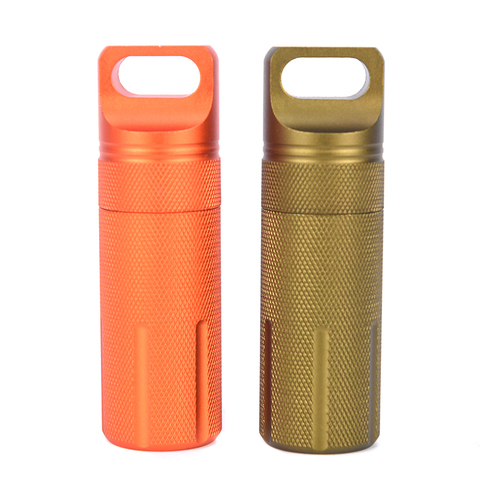 EDC waterproof Container capsule dry pill holder Survive seal box storage trunk bottle case outdoor hike camp medicine match ► Photo 1/6
