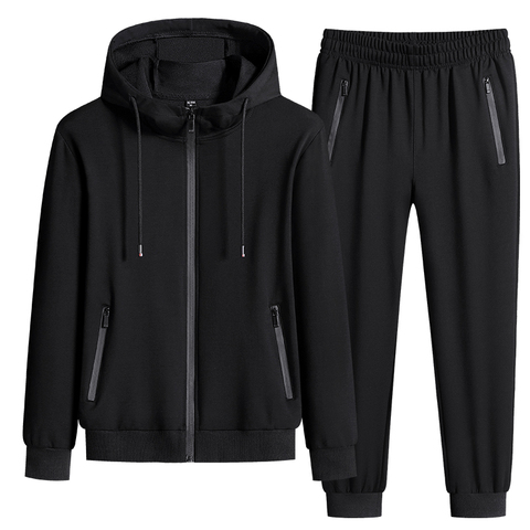 Tracksuit Men Sportswear Sets New Spring Autumn Clothing Hooded Suit Male 2 Pieces Sweatshirt + Sweatpants Big Size 7XL 8XL ► Photo 1/6