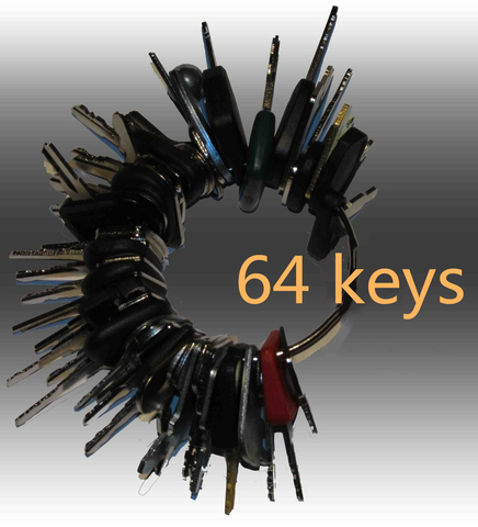 64 Pcs Construction Ignition Key Set for Caterpillar Hitachi JCB John Deere Volvo Komatsu Ford Bomag Yanmar Bobcat Deawoo Doosan ► Photo 1/3