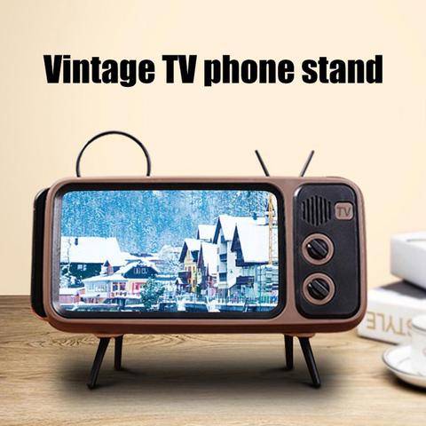 Portable Universal Retro TV Desktop Mobile Phone Holder Stand Mount Bracket Phone Holder  Retro TV Appearance Universal Easy use ► Photo 1/6