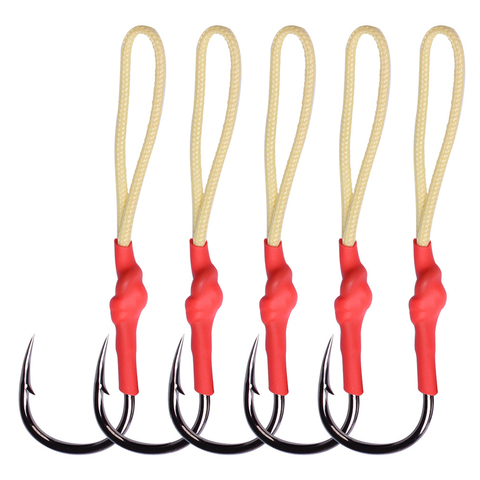 5pcs Jig Fishing Hook High Carbon Steel Hooks Japan Assist Hook Barbed Single Jig Slow Hook 1/0-6/0# For Bass Fishing Tackle ► Photo 1/6
