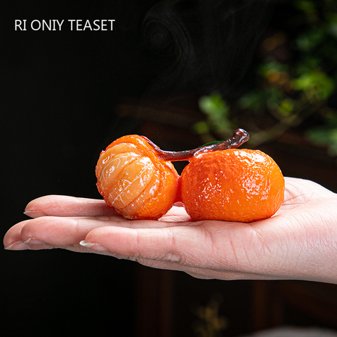 Creative Orange Model Color Changing Tea Pet Lucky Resin Ornaments Can Raise Tea Play Tea Set Decoration Accessories Crafts ► Photo 1/6