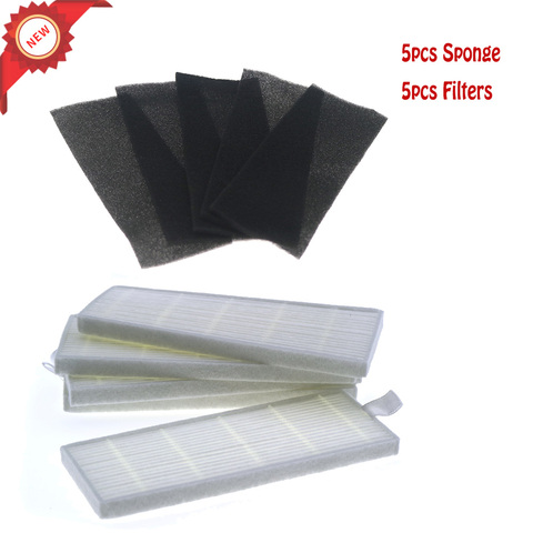 5pcs Sponge+5pcs Filters for ILIFE Robot Replacement for chuwi ilife A4 A4S A6 Robot Vacuum Cleaner hepa filter ► Photo 1/5
