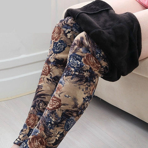 2022 New  Sexy Leggings Women Plus Velvet Thick Pants Lady Fitness Winter Warm  Street Outer Wear Big Size Thermal Trouser L20 ► Photo 1/6