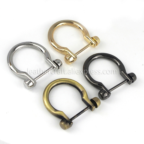 1pcs Metal Carabiner D Bow Shackle Fob Key Ring Keychain Hook Screw Joint Connector Buckle Lightgpold/ Silver/ Gun Black/ Bronze ► Photo 1/6