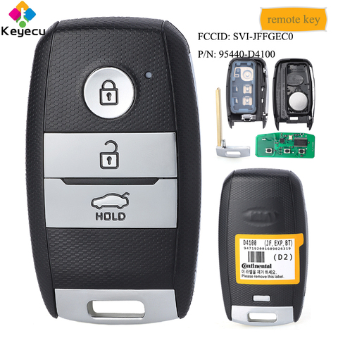 KEYECU Smart Keyless Go Remote Key With 3 Buttons 433MHz NCF2952X Chip - FOB for Kia Optima 2016-2022, SVI-JFFGEC0 95440-D4100 ► Photo 1/6