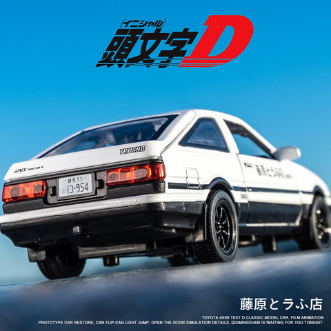 Initial D AE86 Alloy Metal Diecast Cars Model Inital Toy Car Vehicles RX7 Pull Back 1:32 Light For Children Boy Toys ► Photo 1/5