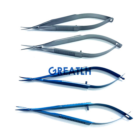 Micro scissors 12.5cm Capsule membrane Scissors Ophthalmic microsurgery scissors eye instrument ► Photo 1/1