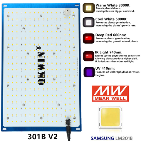 Spain dropshipping Quantum Board Samsung LM301B 240W Full Spectrum Grow Light LED Meanwell Driver for Plants Veg Blooming ► Photo 1/6