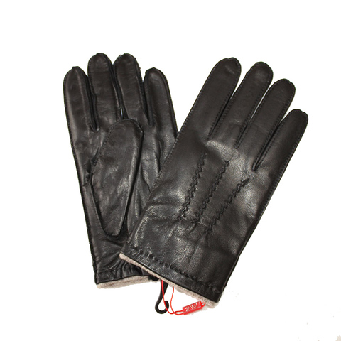 Leather gloves men's new goatskin gloves outer seams wool lining autumn and winter large size warm driving gloves ► Photo 1/6