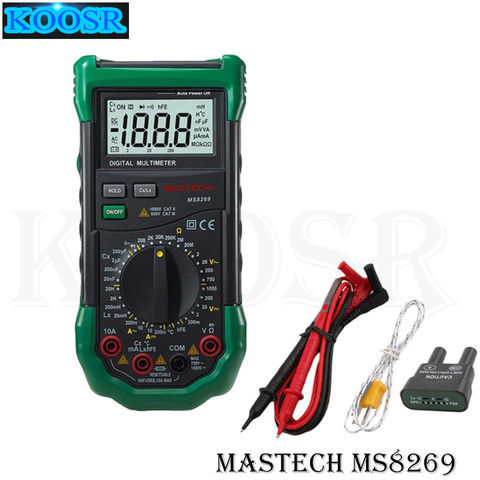 Mastech MS8269 3 1/2 Digital Multimeter LCR Meter AC DC Volt Amp Ohm Frequency Capacitance Transistor Test ► Photo 1/6