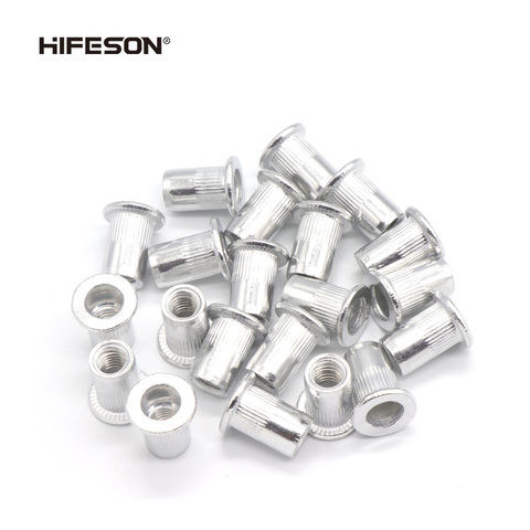 20 pcs/lot Aluminum Alloy Rivets Nuts Insert Flat Head Threaded Nut sert Cap for Riveter Riveting Nut Gun Tools ► Photo 1/6