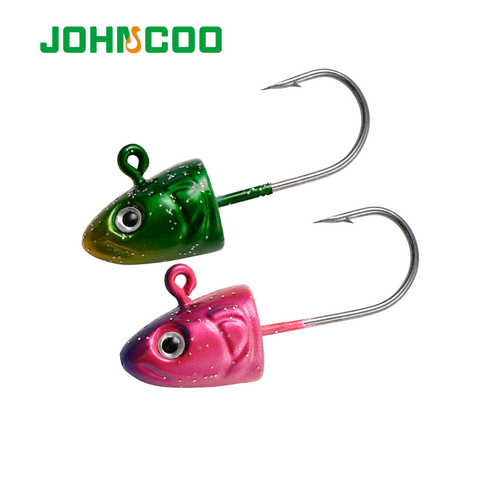 JOHNCOO 5pcs Jig Lead Head Soft Lure Hook 3.5g 5g 7g 10g 3D Eye Lead Jig Head Jigging Silicone Bait Soft Worm Hook ► Photo 1/6