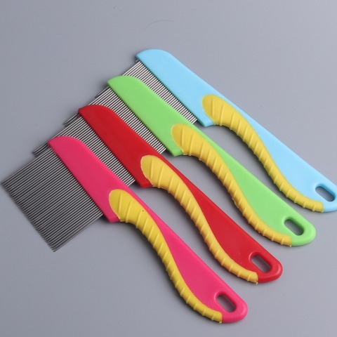 Pet Dogs Cats Anti Lice Comb Stainless Steel Long And Short Needle For Deworming Eggs Knot Grooming Grate Seahorse Flea Combs ► Photo 1/6