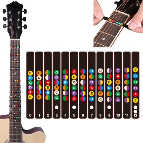 Water Resistant Universal Guitar Fretboard Note Labels Fingerboard Fret Stickers 2 Colors Optional Guitar Accessories ► Photo 1/6