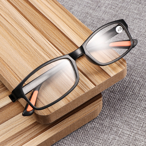 Unisex Ultra-light Reading Glasses Black Resin Eye Wear Flexible Eyeglasses Magnifying Bifocal +1.00~+4.0 Diopter Elders Glasses ► Photo 1/6