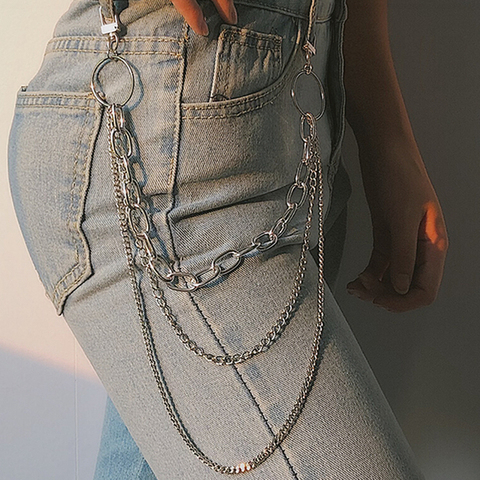 Metallic Layered Waist Chain Belt