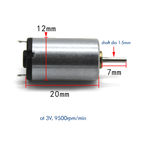 1220 High Speed Motor DC 3V 9500rpm Mute Micro Motor for DIY Small Fans, Small Wind Turbines Productions Shaft Diameter 1.5mm ► Photo 1/1