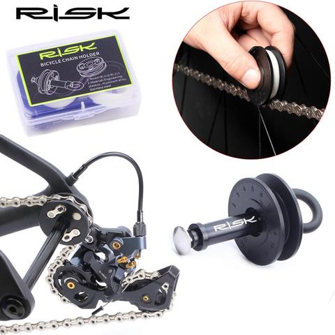 Risk 2 IN 1 Bike Chain Clean Keeper Tool Quick Release Lever For Barrel 12mm Bucket Shaft Bicycle Chain Oil Tool Washing Holder ► Photo 1/6