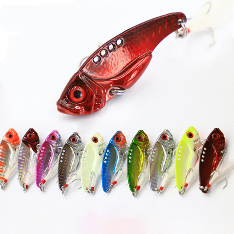 10 Color Metal VIB 7/10/15/20g Fishing Lure Vibration Spoon Hard Baits with Feather Crankbait Wobbler Swimbait Cicada VIB Tackle ► Photo 1/6