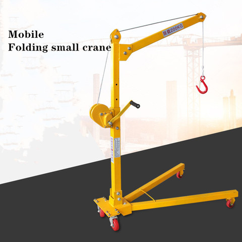 Mobile folding lifting crane 200KG small lifting platform multi-function workshop crane hand lifter ► Photo 1/5