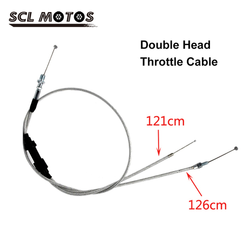 SCL MOTOS 1PC Motorcycle Carburetor Dual Double Head Throttle Cable For KEIHIN PZ30mm PZ30 PZ 30 Accelerating Accelerate Pump ► Photo 1/6