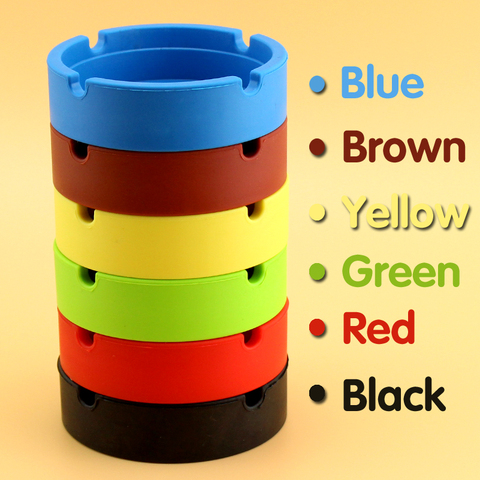 Ashtray Silica Gel Silicone Square Round Ash Tray Holder Smoking Accessories Multi-colors Yellow Green Black Red Blue Brown ► Photo 1/6