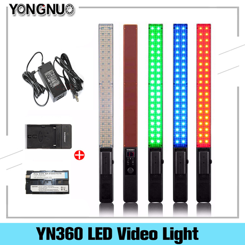 YONGNUO YN360 Handheld LED Video Light Photography Light 3200k-5500k RGB Color Temperaturel + Optional Battery Kit ► Photo 1/6