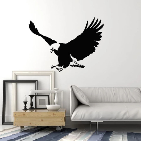 Flying Eagle Wall Decal Big Bird Tribal Style Vinyl Window Stickers Cool Animals Art Mural Home Decor for Bedroom Man Cave M810 ► Photo 1/3