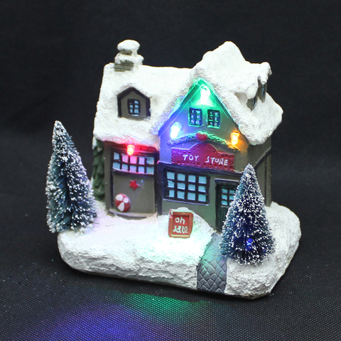 Holiday Time Holly For Sale Christmas Village Houses With RGB LED Light Xmas Decoration for Home Fireplace Decor ► Photo 1/1