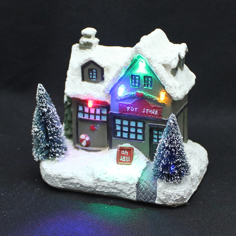 Holiday Time Holly For Sale Christmas Village Houses With RGB LED Light Xmas Decoration for Home Fireplace Decor ► Photo 1/1